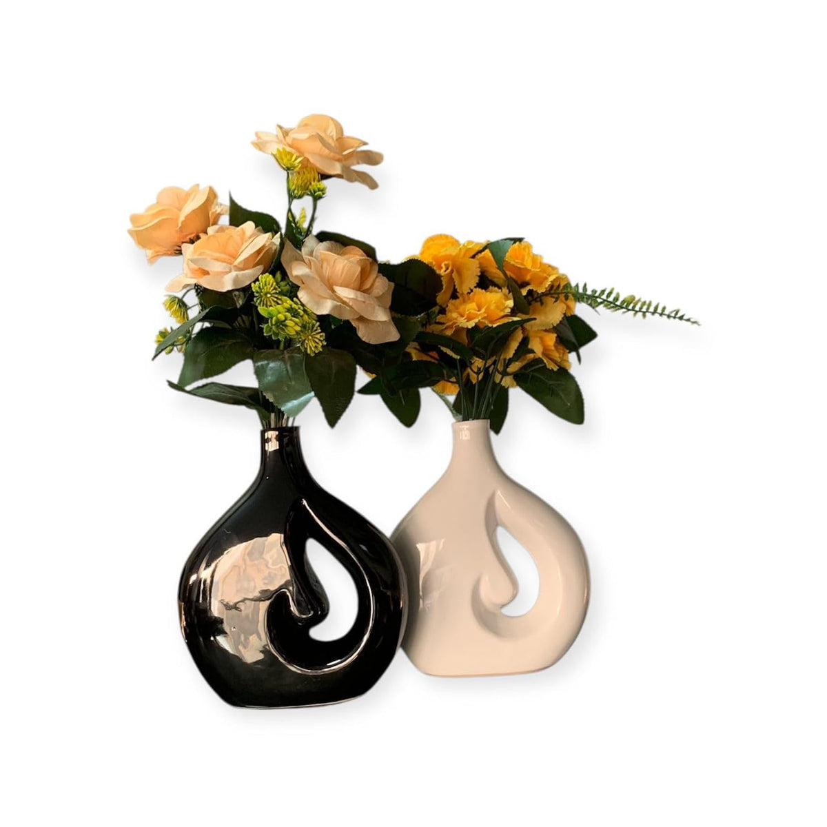 VIBHSA Cloud Hole Shape Ceramic Vase – Table Décor