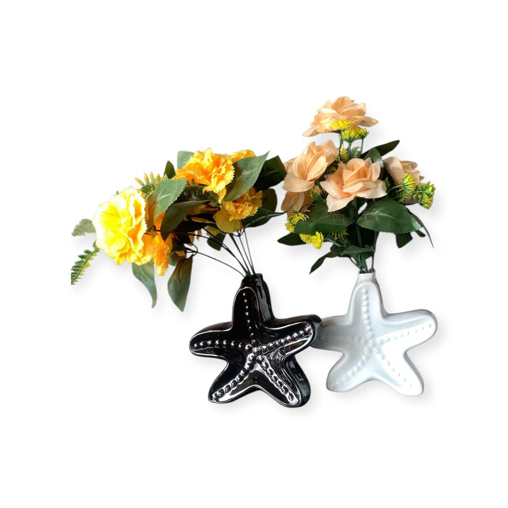 VIBHSA Star Fish Shape Vase, Ceramic Plant Pot, Diamond Shaped Planter
