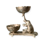 VIBHSA Antique Silver Elephant Dry Fruit Bowl Holder