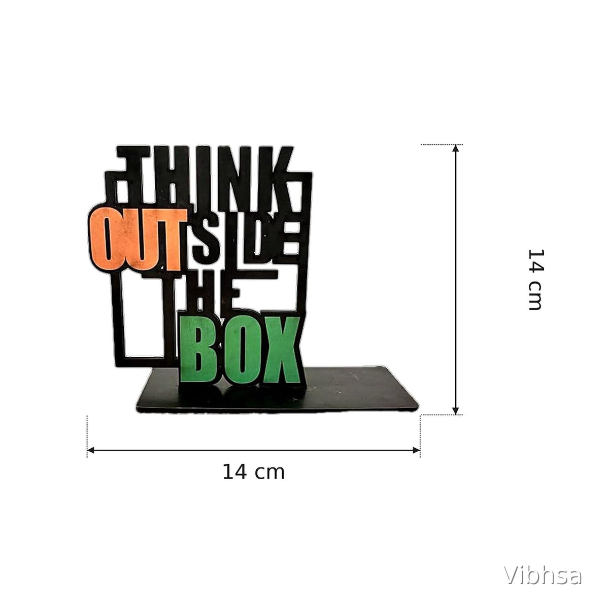 VIBHSA Think Outside the Box Metal Decorative Showpiece, Multicolour