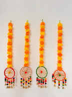 VIBHSA Set of 4 Artificial Flower Garland Decorations Wall Door Hanging Toran with Bells Rajasthani