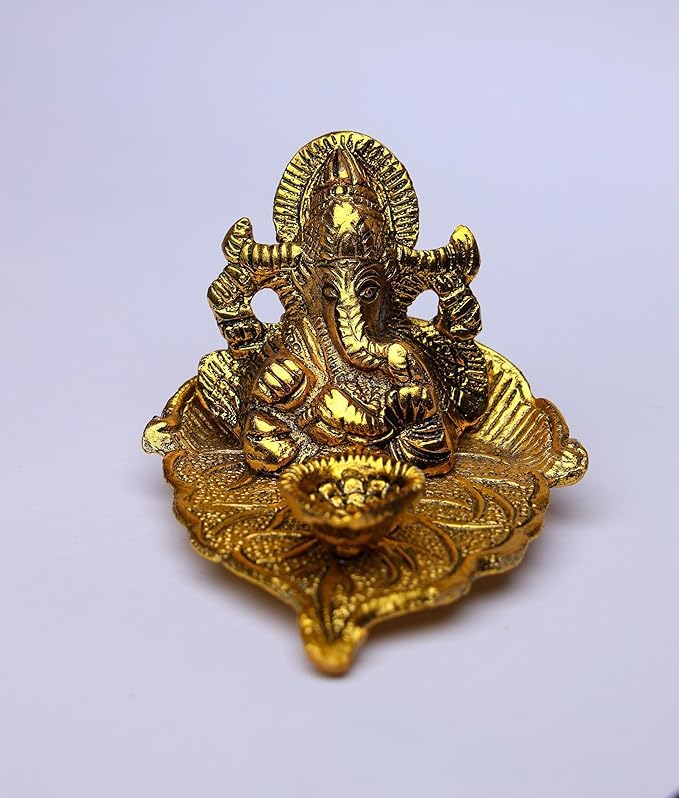 VIBHSA Metal Lord Ganesha Diya, Wedding Anniversary Housewarming Corporate Return Gifts