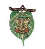 VIBHSA Ganesha On Green Patta Wall Hanging