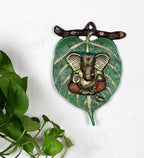 VIBHSA Ganesha On Green Patta Wall Hanging