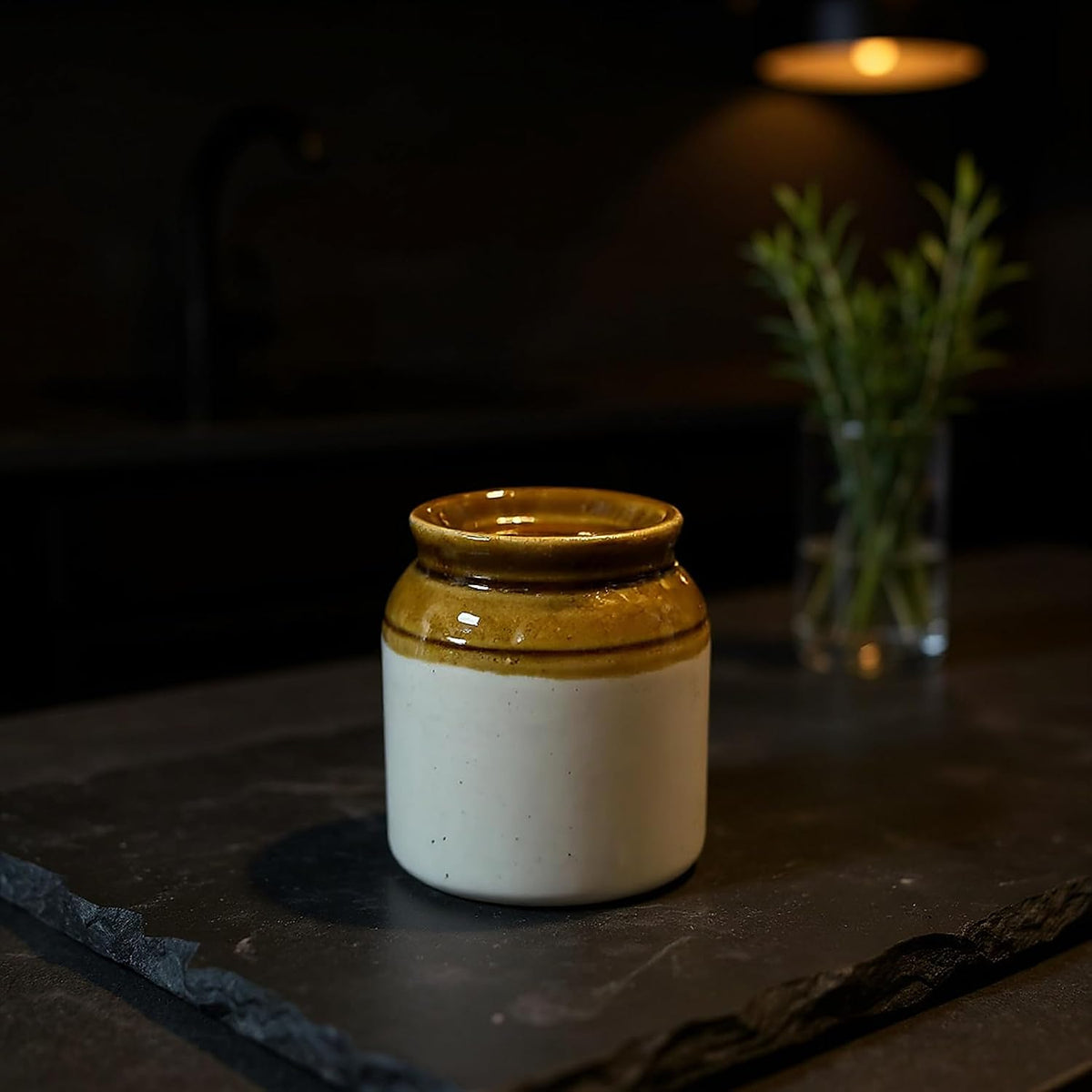 VIBHSA Ceramic Salt and Pepper Shaker Set, Brown and Beige Pack of 2