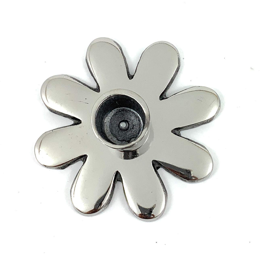 VIBHSA Handmade Flower Candle Holder Silver Finish. Ideal for Home & Table Decor, Religious Events