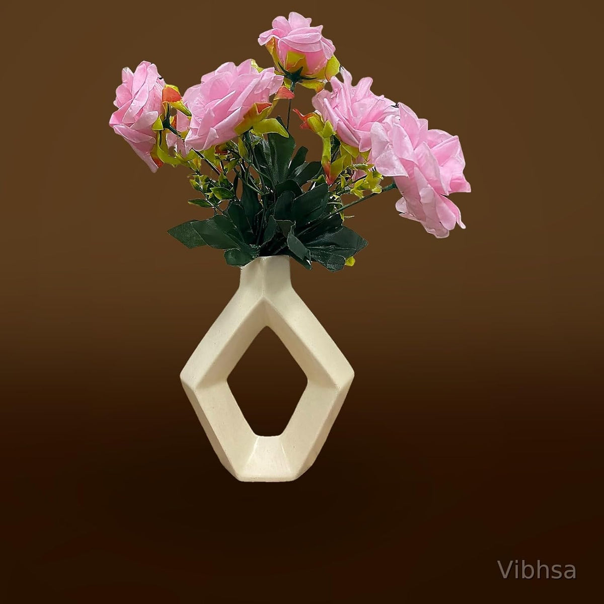 VIBHSA Geometric Ceramic Flower Vase