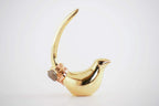 VIBHSA Handcrafted Bird Ring Holder Wedding Engagement Ring Holders for Jewelry (Golden)