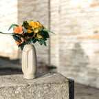 VIBHSA Modern Decorative Face Ceramic Vase for Home Décor, White Ceramic Flower Vase