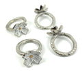 VIBHSA Handcrafted Flower Napkin Rings Set of 4. White Rustic Napkin Rings (2.0" Ring, 1.5" Flower)