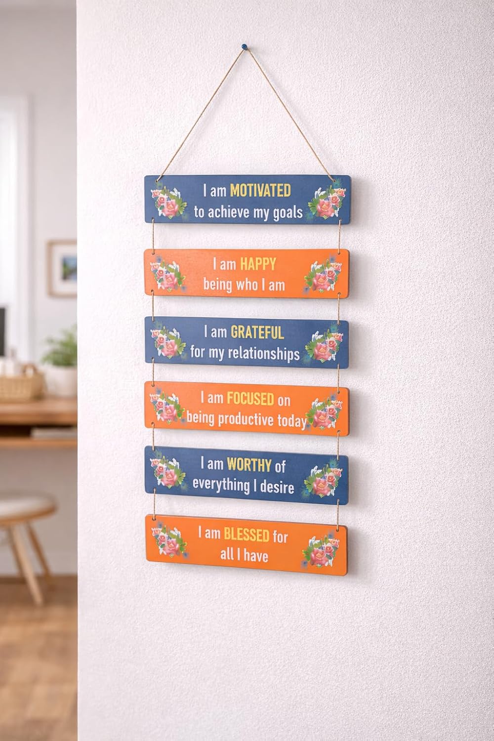 VIBHSA Inspirational Wall Hanging With Positive Quote Wooden Decorative Wall Art – Wooden Home Decor Items