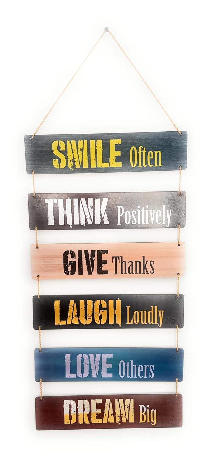 VIBHSA Inspirational Wall Hanging With Positive Quote Wooden Decorative Wall Art – Wooden Home Decor Items