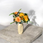 VIBHSA Modern Decorative Face Ceramic Vase for Home Décor, White Ceramic Flower Vase