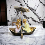 VIBHSA Gift for Girlfriend Boyfriend Husband Wife Girls Boys Birthday Wedding Anniversary Romantic Boat Couple Showpiece Statue for Home Decor Living Room Table Decoration Items