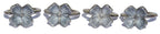 VIBHSA Handcrafted Decorative Flower Napkin Rings Set of 4. Flowers with Silver Antique Finish Decorations