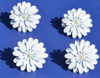 VIBHSA Handcrafted Flower Flower Napkin Rings for Wedding Banquet Birthday Party Napkin Rings Set of 12 (White)