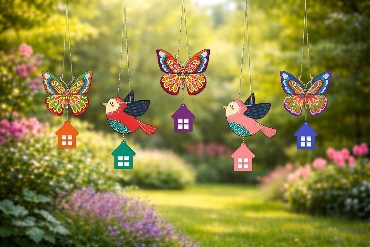 VIBHSA Multicolored Butterfly & Birds Wooden Wall Hanging for Home Decoration