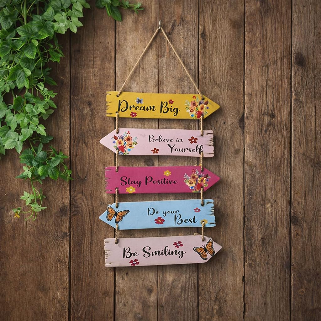 VIBHSA Motivational Quote Decorative Wall Art Mdf Wooden Wall Hanger For Living Room
