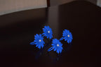 VIBHSA Handcrafted Flower Napkin Rings (Set of 4, Blue)