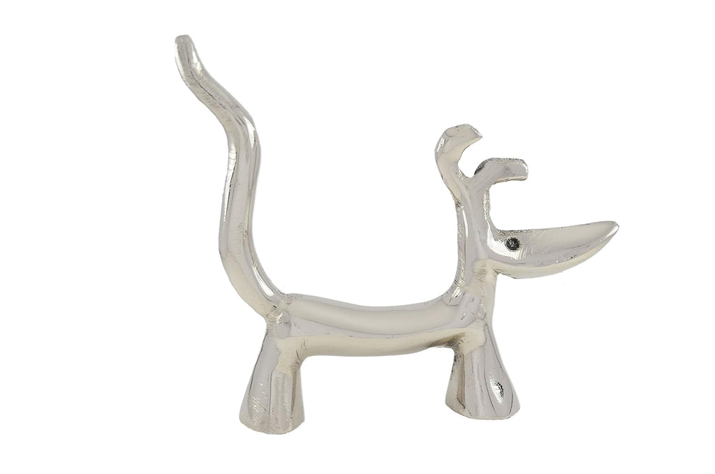 VIBHSA Handmade Dog Ring Holder Modern Look Jewelry Organizer. Engagement Ring Ring Display Holder Stand Silver Cute Ring Holders for Jewelry