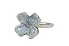 VIBHSA Handcrafted Decorative Flower Napkin Rings Set of 4. Flowers with Silver Antique Finish Decorations