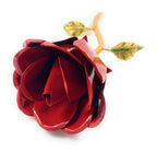 VIBHSA Handcrafted Red Rose with Golden Finish Valentines Day for Mothers Day, Anniversary, Engagement Gifts