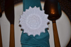 VIBHSA Flower Napkin Rings Set of 4 Handcrafted Décor (White Antique)