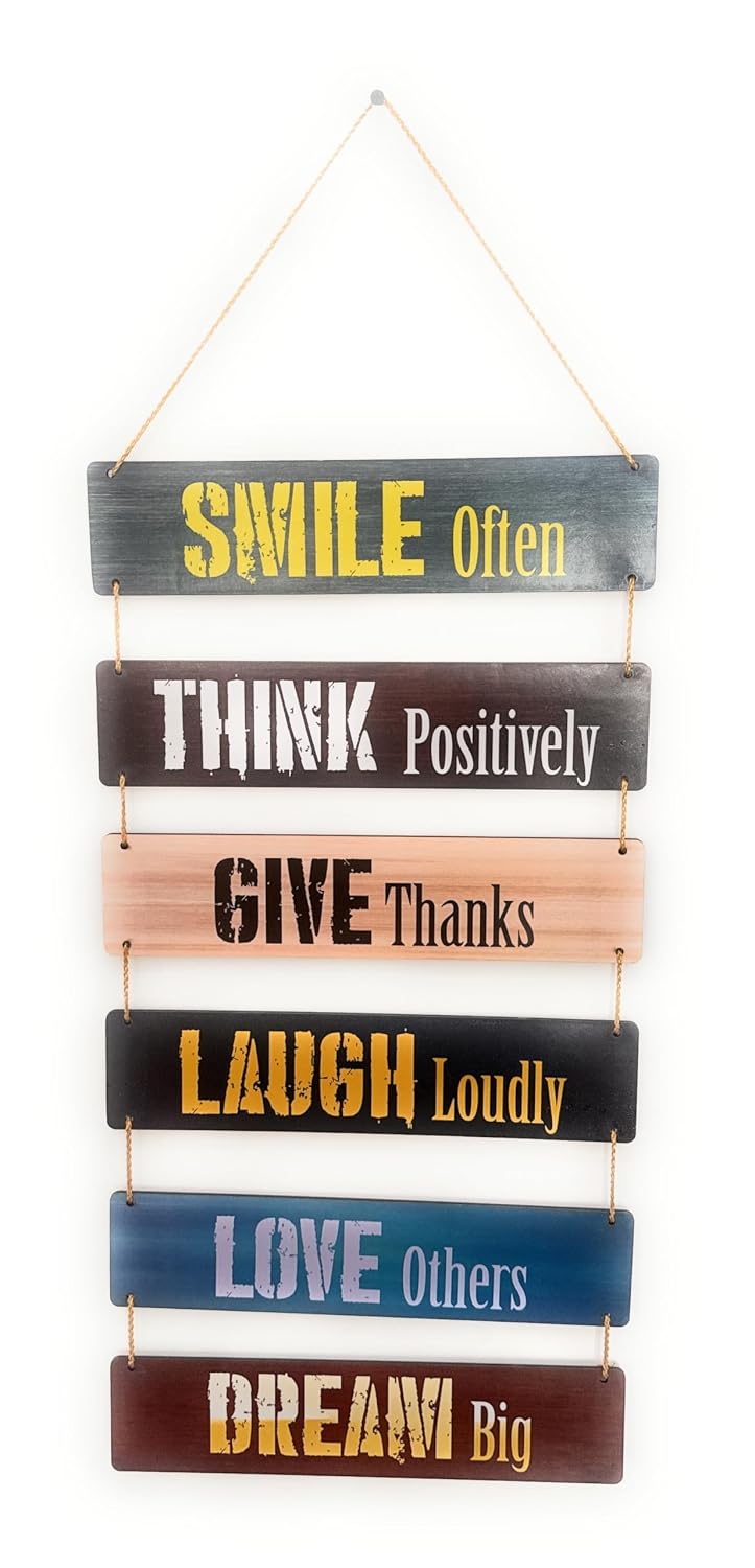 VIBHSA Inspirational Wall Hanging With Positive Quote Wooden Decorative Wall Art – Wooden Home Decor Items