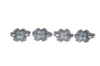 VIBHSA Handcrafted Decorative Flower Napkin Rings Set of 4. Flowers with Silver Antique Finish Decorations