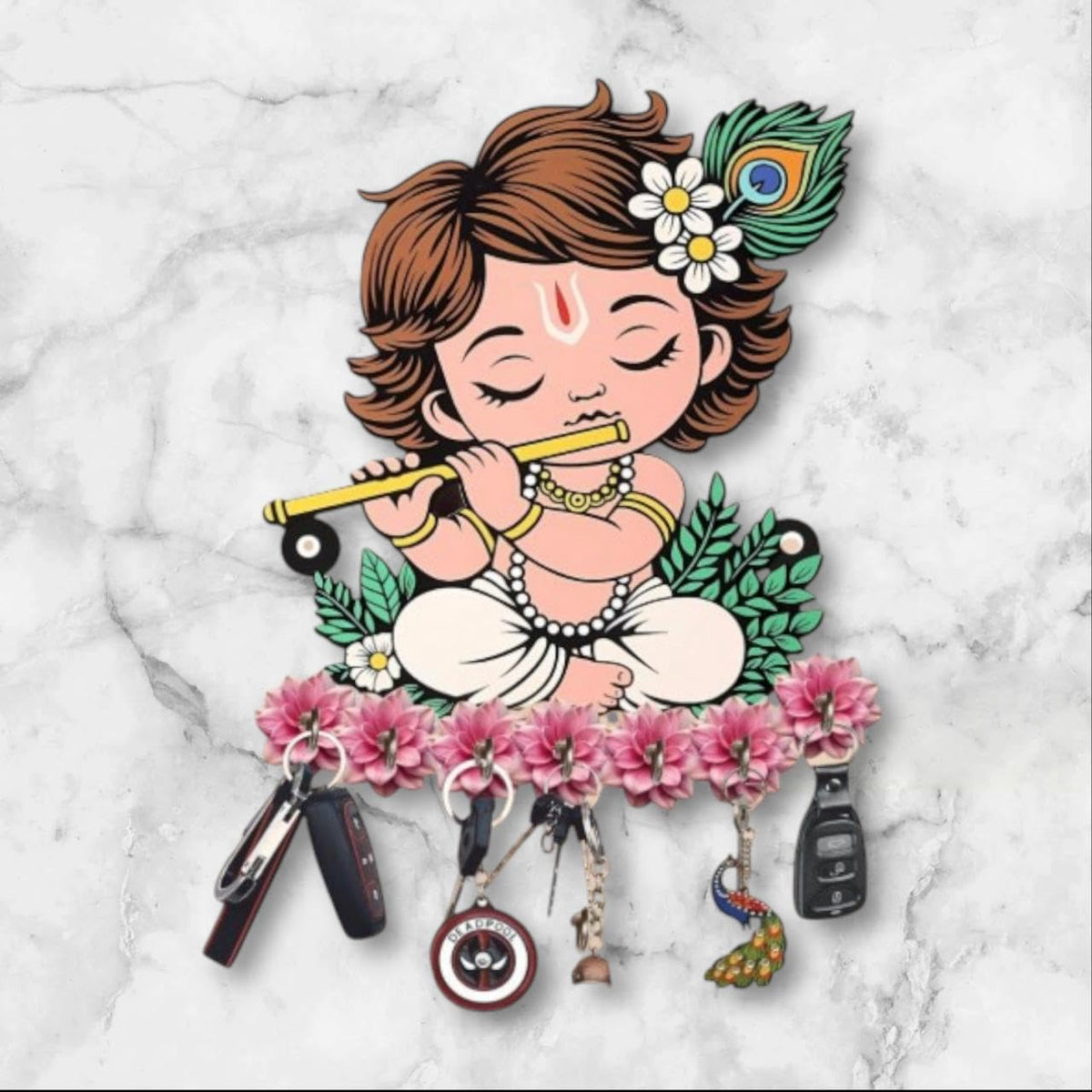 VIBHSA Key Holder for Home Decor Stylish - Wooden Key Holder for Home/Office Decor/Key Hanger for Wall Decor