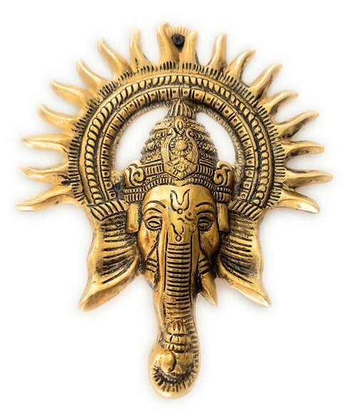 Ganesha Statue, Hand Painted Hindu God for Home Decor, Golden