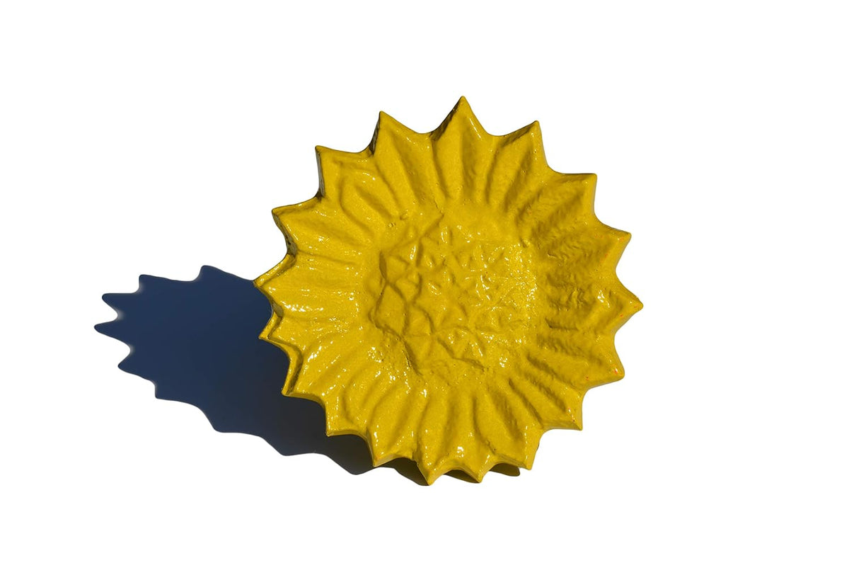 VIBHSA Flower Napkin Rings Set of 4 Handcrafted Décor (Yellow Antique)