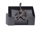 VIBHSA Hancrafted Decorative Napkin Holder for Tables Black Olive Branch with Bud