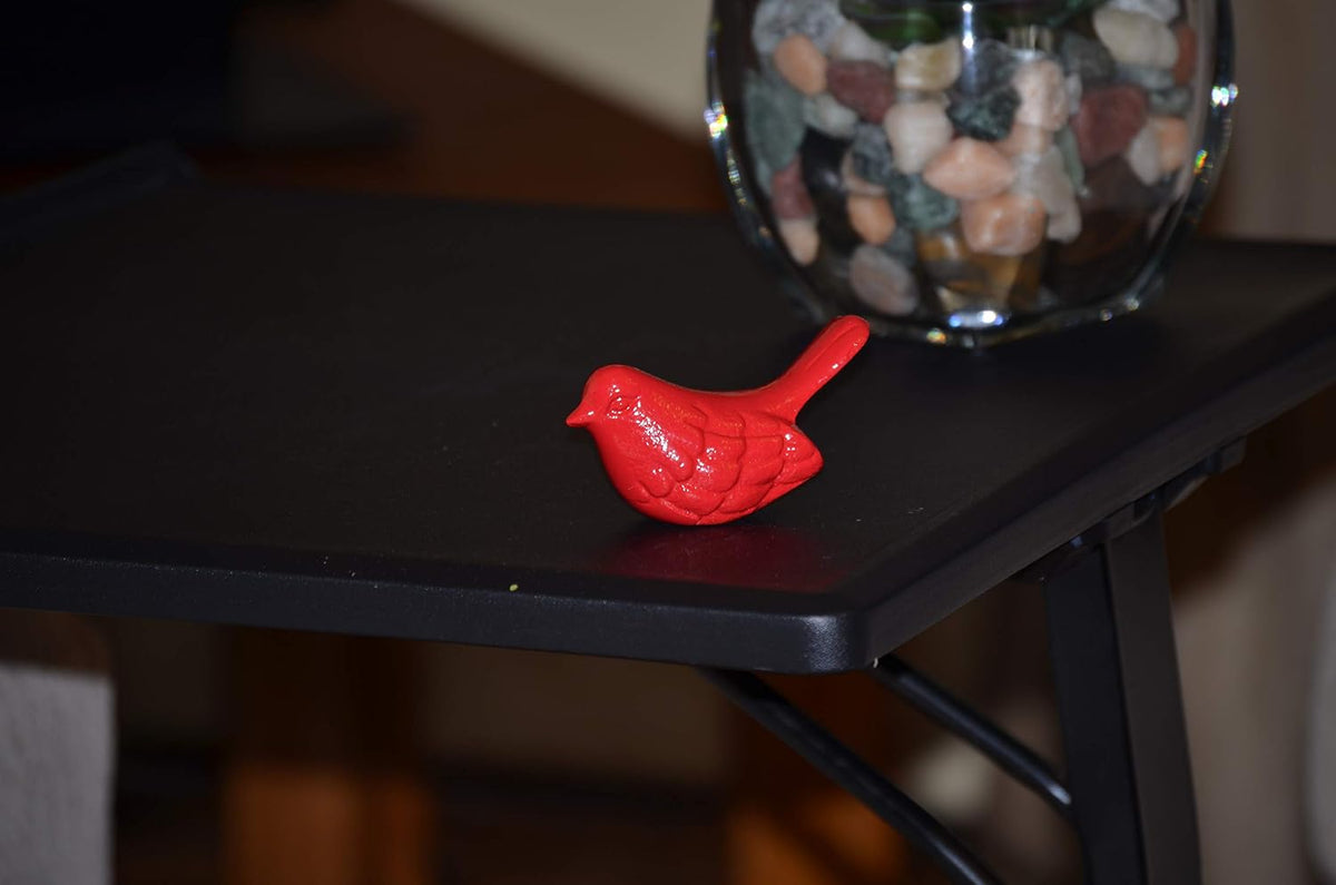 VIBHSA Handcrafted Bird Figurine of Happiness Red Glazed Bird Sculpture Collectible Bird Figurines Symbols of Health & Happiness (Red)