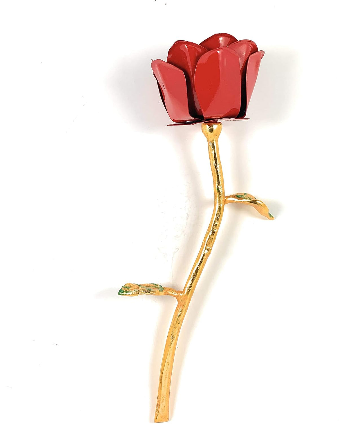 VIBHSA Handcrafted Red Rose with Golden Finish Valentines Day for Mothers Day, Anniversary, Engagement Gifts