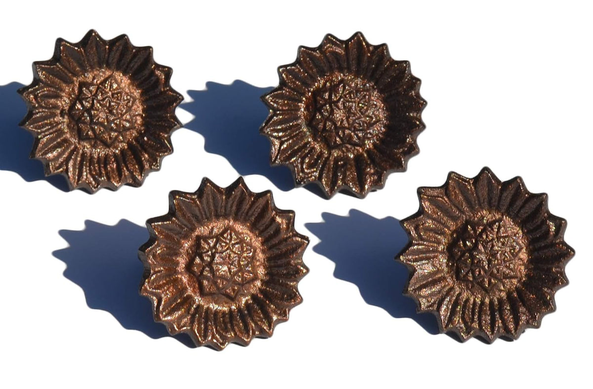 VIBHSA Flower Napkin Rings Set of 4 Handcrafted Wedding Décor (Copper Antique)