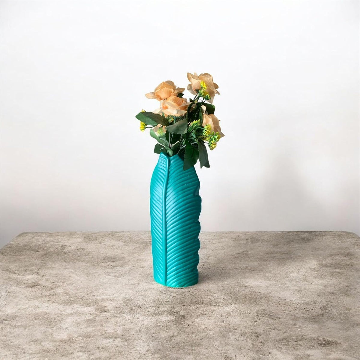 VIBHSA Ceramic White Handmade Donut Shaped Vase for Pampas Grass Modern Living Room Table Decoration Boho Flower Vase