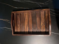 VIBHSA Wooden Serving Trays Unique Style with Round Handle Medium Size for Food