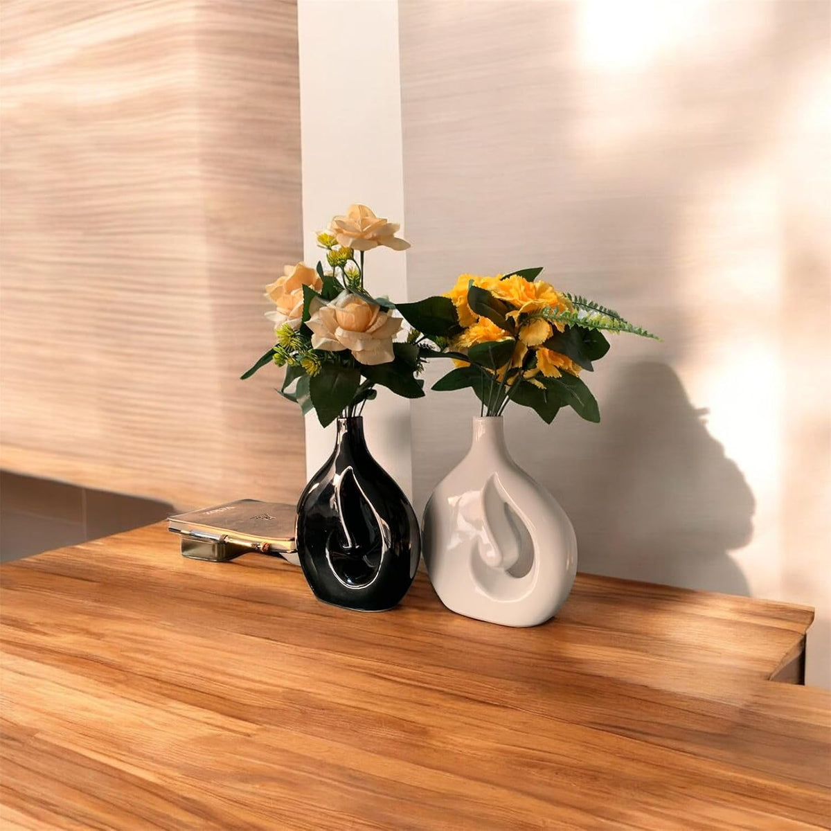 VIBHSA Cloud Hole Shape Ceramic Vase – Table Décor