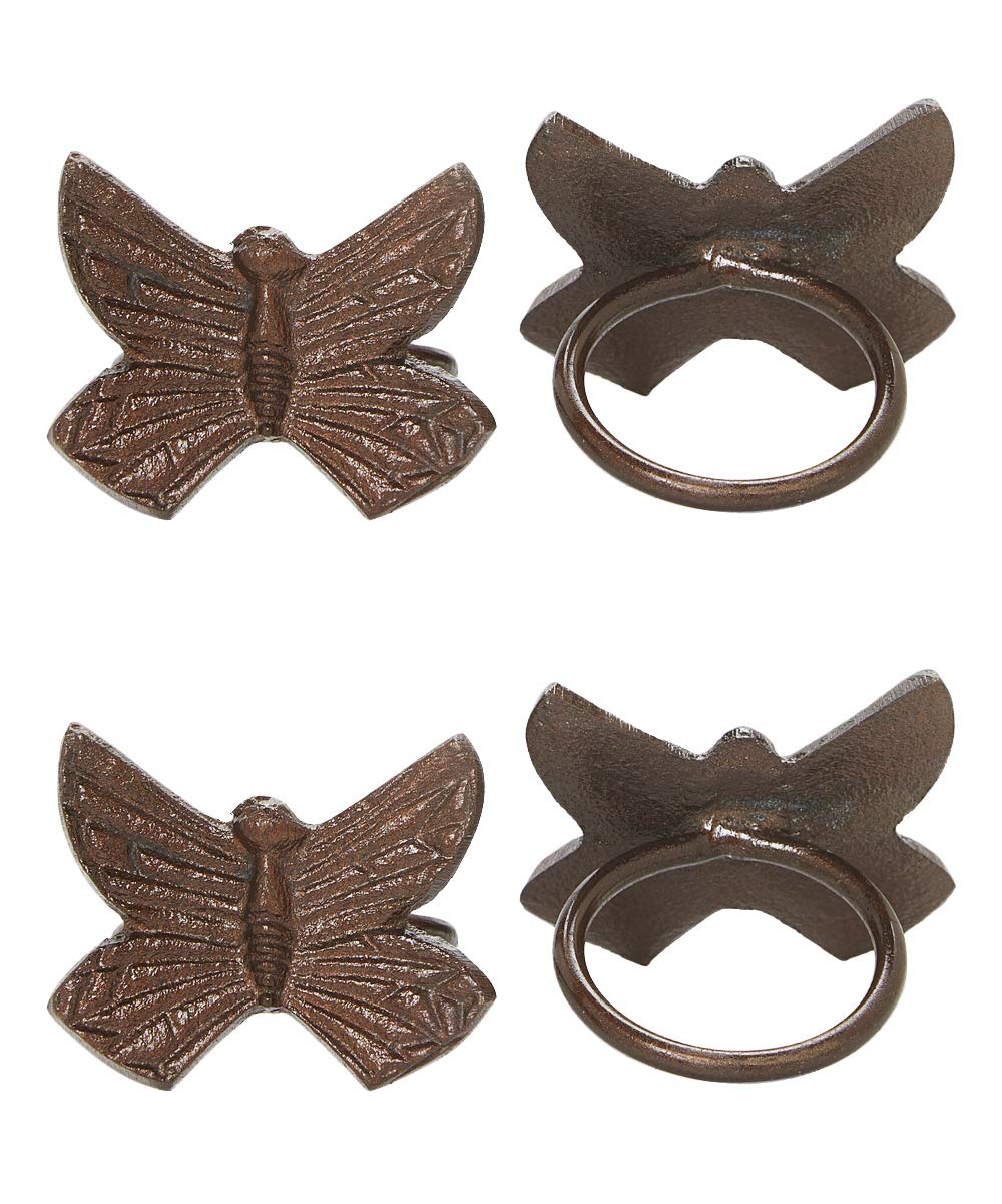 VIBHSA Butterfly Napkin Rings Set of 4 (Copper Antique)