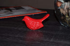 VIBHSA Handcrafted Bird Figurine of Happiness Red Glazed Bird Sculpture Collectible Bird Figurines Symbols of Health & Happiness (Red)