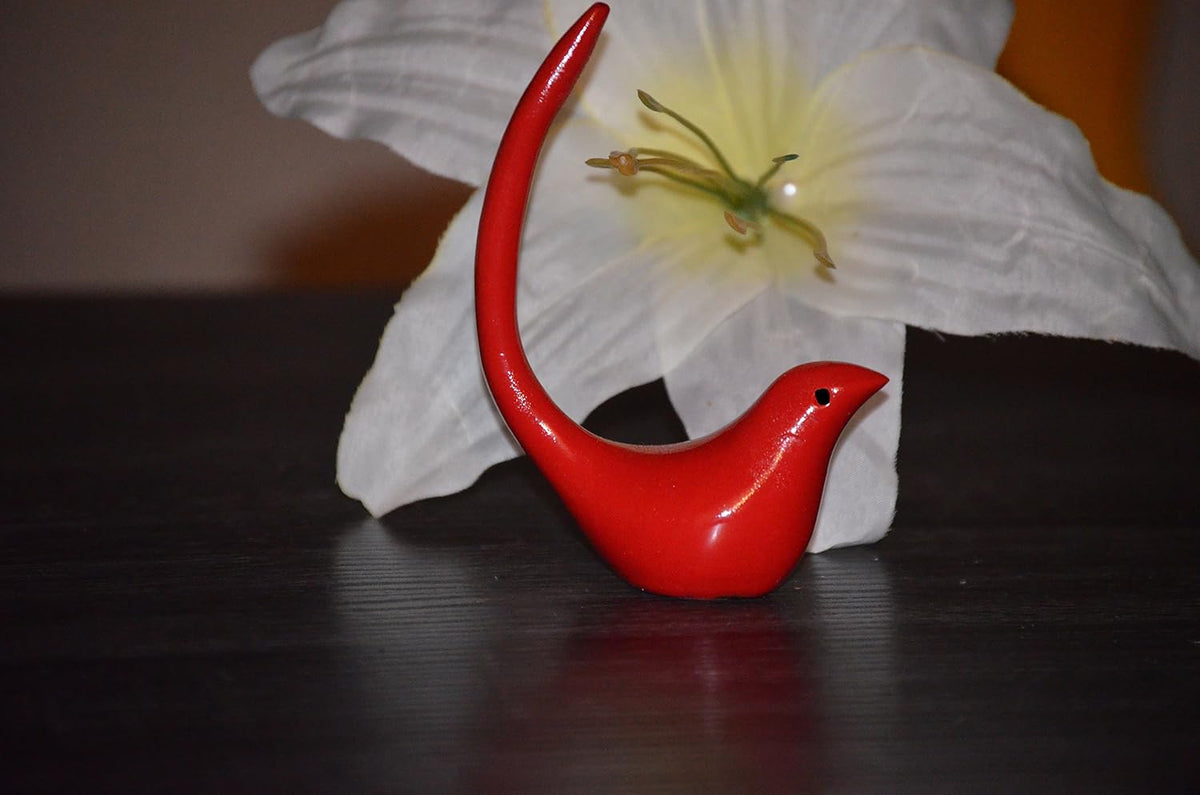 Red Bird Figurine of Health & Hapiness (3.8" H, Aluminum)