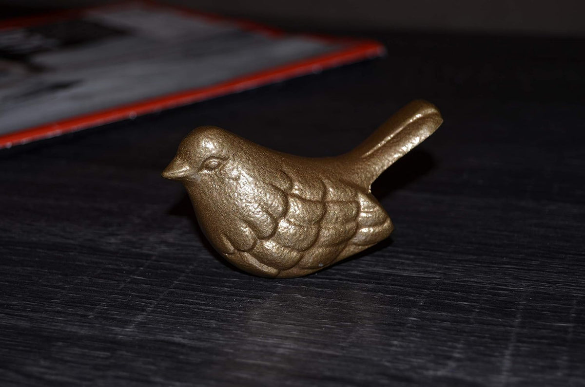 VIBHSA Handcrafted Bluebird of Happiness Home Decor Accents Collectible Bird Figurines Symbols of Health & Happiness (Golden)