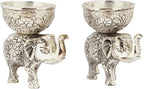 VIBHSA Metal Elephant Dry Fruit Bowl Showpiece Gold Polish for Your Home,Office Table