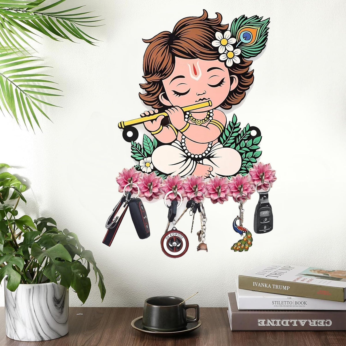 VIBHSA Key Holder for Home Decor Stylish - Wooden Key Holder for Home/Office Decor/Key Hanger for Wall Decor