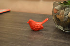 VIBHSA Handcrafted Bird Figurine of Happiness Red Glazed Bird Sculpture Collectible Bird Figurines Symbols of Health & Happiness (Red)