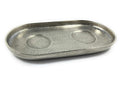 VIBHSA Handcrafted Decorative Tray (Silver Rustic Finish, 9.2"x4.5")
