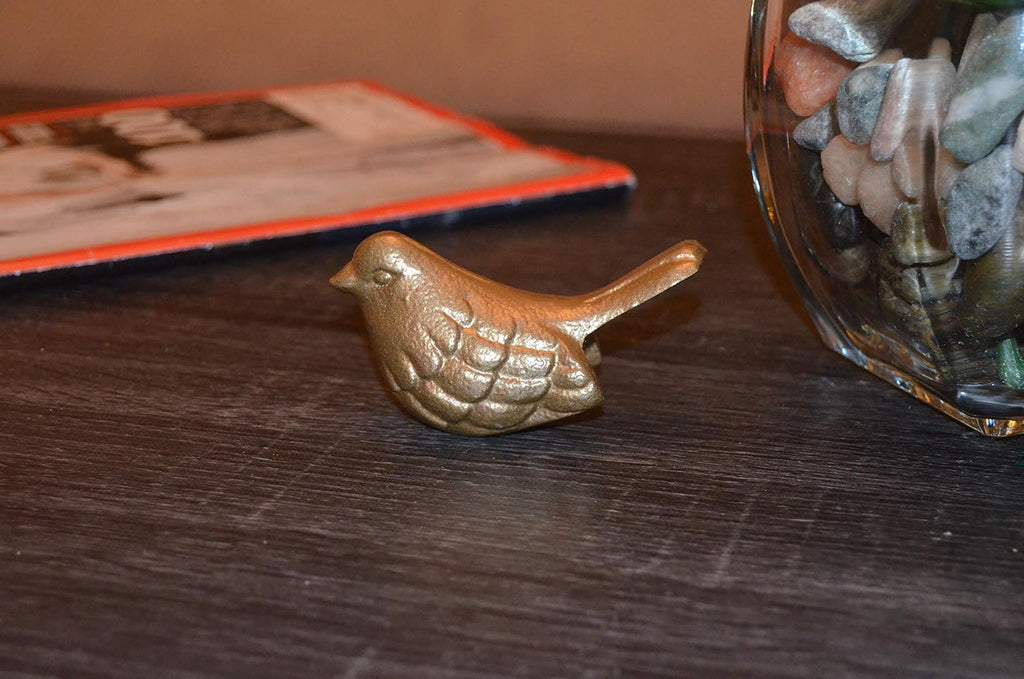VIBHSA Handcrafted Bluebird of Happiness Home Decor Accents Collectible Bird Figurines Symbols of Health & Happiness (Golden)