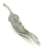 VIBHSA Handcrafted Feather Bird Decor Silver Home Decor Accents (Aluminum, 2" Quill) Bird Decorations for Home