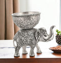 Metal Elephant Dry Fruit Bowl Showpiece, Pack of 1